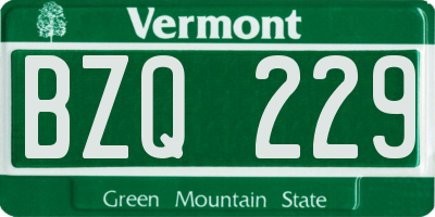 VT license plate BZQ229