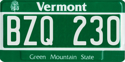 VT license plate BZQ230