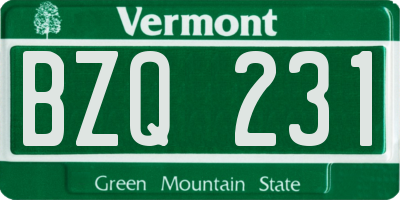 VT license plate BZQ231