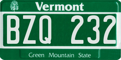 VT license plate BZQ232