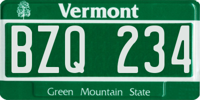 VT license plate BZQ234