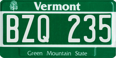 VT license plate BZQ235