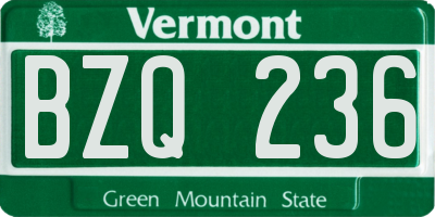VT license plate BZQ236