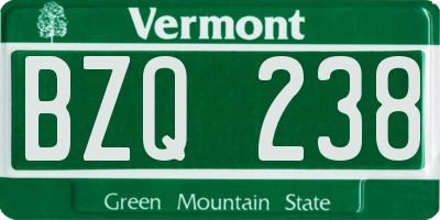 VT license plate BZQ238