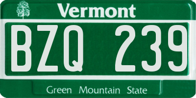 VT license plate BZQ239
