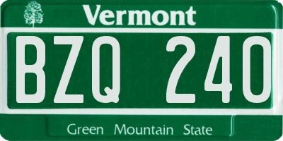 VT license plate BZQ240