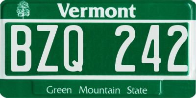 VT license plate BZQ242