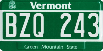 VT license plate BZQ243