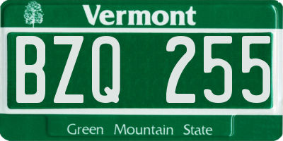 VT license plate BZQ255