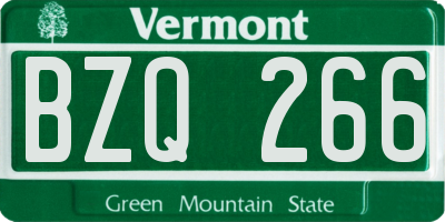 VT license plate BZQ266