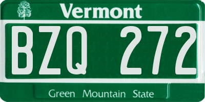 VT license plate BZQ272