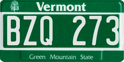 VT license plate BZQ273