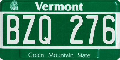 VT license plate BZQ276
