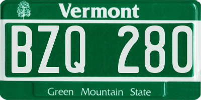 VT license plate BZQ280