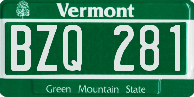 VT license plate BZQ281