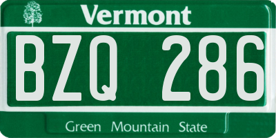 VT license plate BZQ286