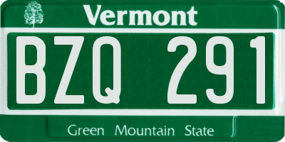 VT license plate BZQ291