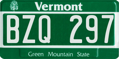 VT license plate BZQ297