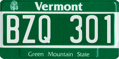 VT license plate BZQ301