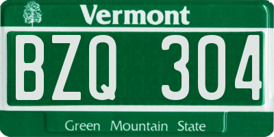 VT license plate BZQ304