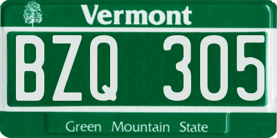 VT license plate BZQ305
