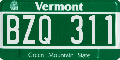 VT license plate BZQ311