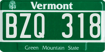 VT license plate BZQ318