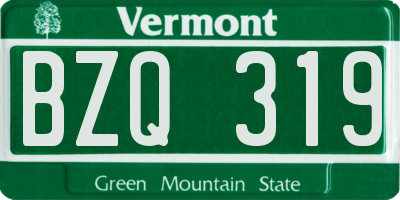 VT license plate BZQ319
