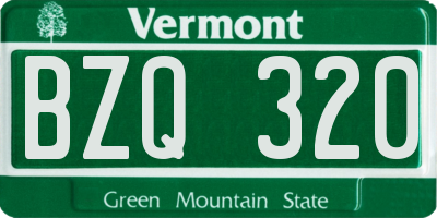 VT license plate BZQ320