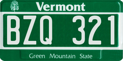 VT license plate BZQ321