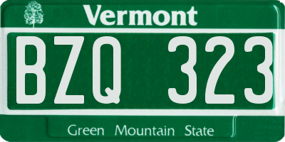 VT license plate BZQ323