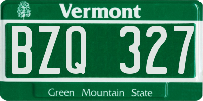 VT license plate BZQ327