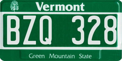 VT license plate BZQ328