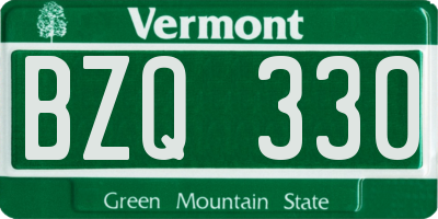 VT license plate BZQ330