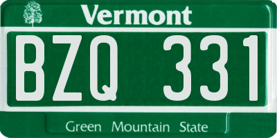 VT license plate BZQ331