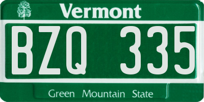 VT license plate BZQ335