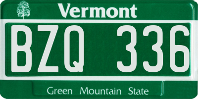 VT license plate BZQ336