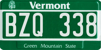 VT license plate BZQ338