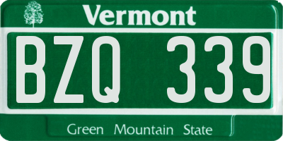 VT license plate BZQ339