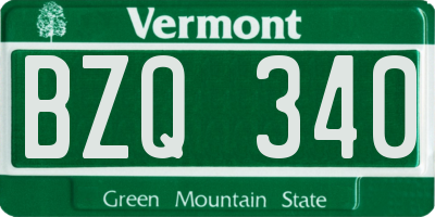 VT license plate BZQ340