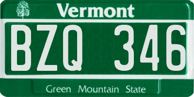 VT license plate BZQ346