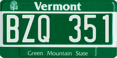 VT license plate BZQ351