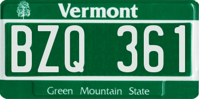 VT license plate BZQ361