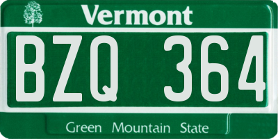VT license plate BZQ364