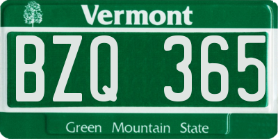 VT license plate BZQ365