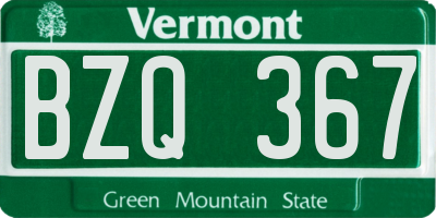 VT license plate BZQ367