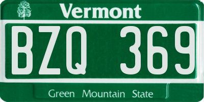 VT license plate BZQ369