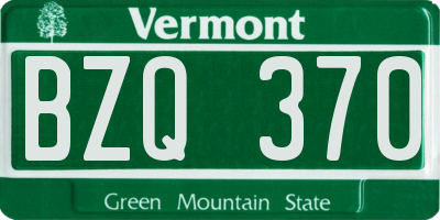 VT license plate BZQ370