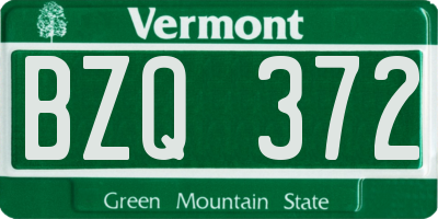 VT license plate BZQ372