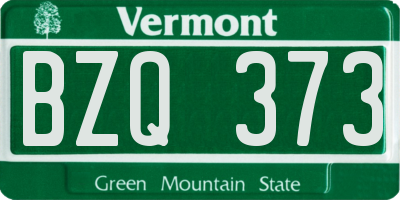 VT license plate BZQ373
